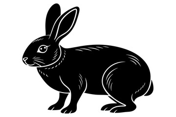 flemish giant rabbit silhouette vector illustration