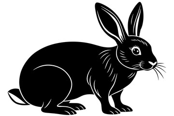 flemish giant rabbit silhouette vector illustration