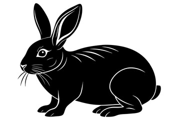 flemish giant rabbit silhouette vector illustration