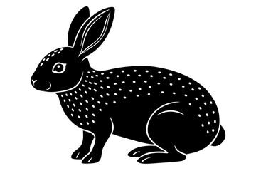 english spot rabbit silhouette vector illustration