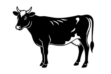 cow silhouette vector illustration