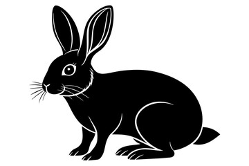 american sable rabbit silhouette vector illustration