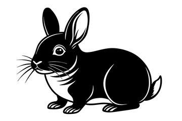 american, chinchilla rabbit silhouette vector illustration