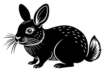 american, chinchilla rabbit silhouette vector illustration