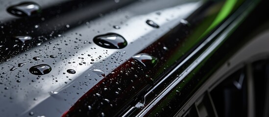 close up view of applying nano coating to car details