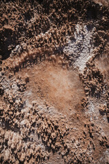 Top view of salt formations in Atacama desert, Chile