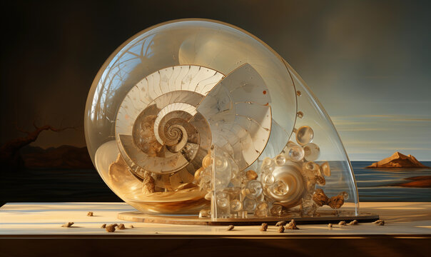 Golden ratio spiral 3D object