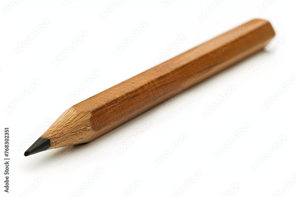 Poster the simplicity of a single wooden pencil with a sharp point, positioned diagonally