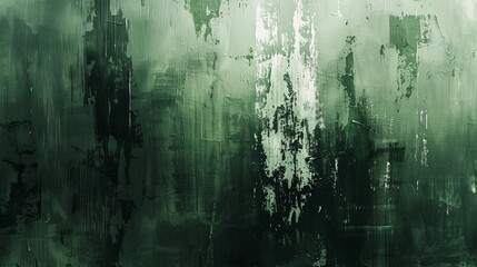 A textured green background with an abstract grungy feel, symbolizing decay and renewal in an urban context - obrazy, fototapety, plakaty