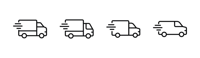 Truck delivery icon set vector