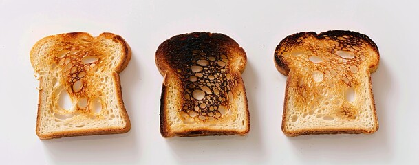 A of toast in three stages from fresh - Powered by Adobe