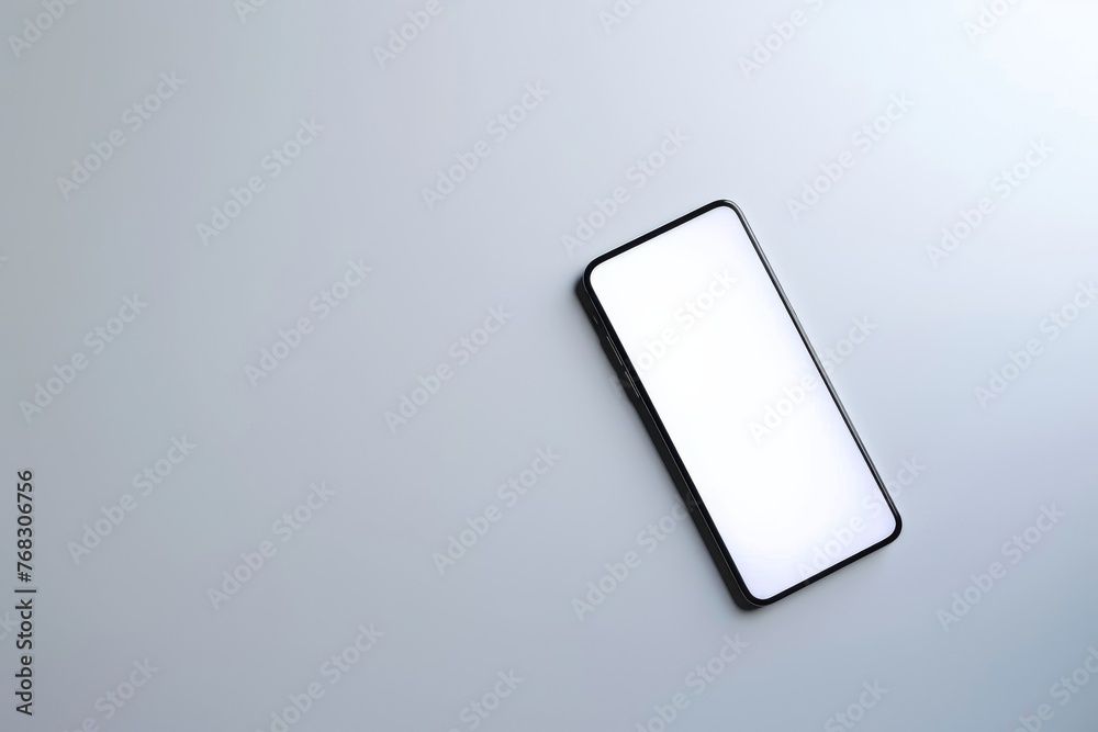 Aufkleber a contemporary smartphone with a blank screen isolated on a white surface, space for app promotion o