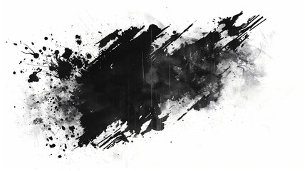 Black Ink Splatter on White Backdrop