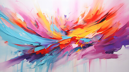 Vivacious Symphony of Colors: A Modern Conceptual Abstract DZ Art - obrazy, fototapety, plakaty