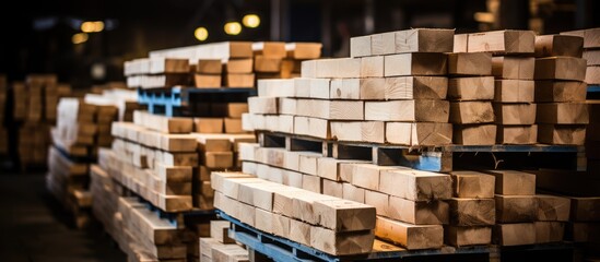 Stack of Wood for Sale Inside a Home Improvement Store