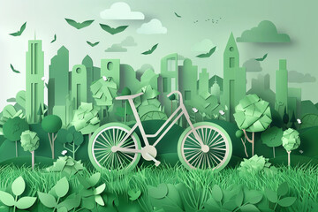 A bike in the city, concept of sustainable mobility,