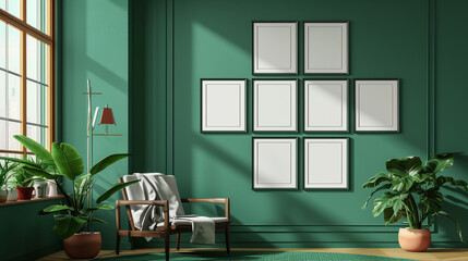 A mockup Image of a Photo Frame in a elegant stylized Room