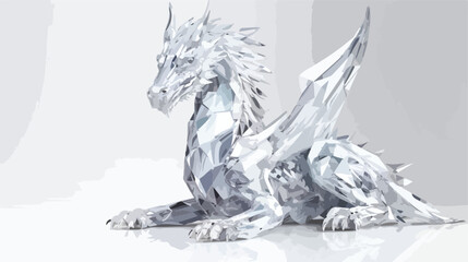 3d rendered white crystal dragon as an overlay