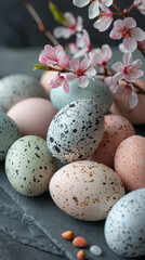 Naklejka na ściany i meble easter eggs and flowers
