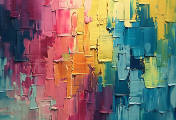 Vibrant Oil Painting: Abstract Art with Rainbow Colors. Background for your design.