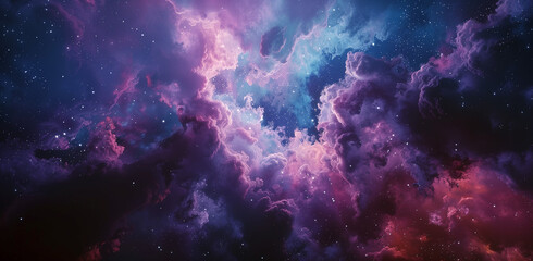 Fototapeta na wymiar Galactic Wonder: Colorful Nebulae Mesmerize the Night Sky