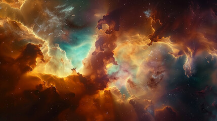 Vivid Galaxy Nebula: Colorful Universe Wonder in Night Sky