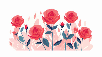 Abstract Roses flat vector