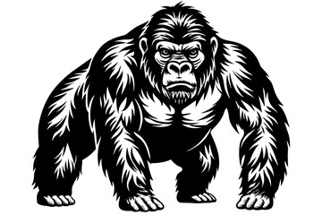 gorilla silhouette vector illustration