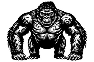 gorilla silhouette vector illustration