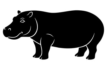 hippopotamus silhouette vector illustration
