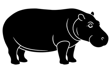 hippopotamus silhouette vector illustration