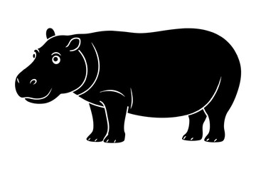 hippopotamus silhouette vector illustration