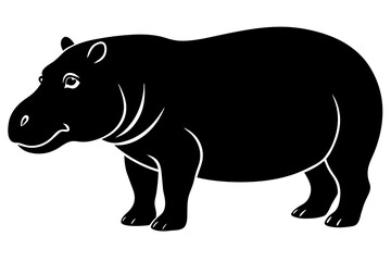 hippopotamus silhouette vector illustration