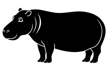 Obraz premium hippopotamus silhouette vector illustration