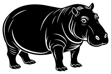 hippopotamus silhouette vector illustration