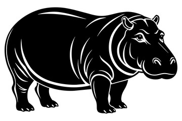 hippopotamus silhouette vector illustration