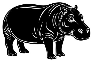 hippopotamus silhouette vector illustration