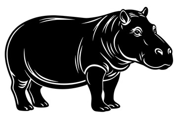 hippopotamus silhouette vector illustration
