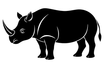 rhino silhouette vector illustration