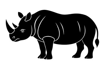 rhino silhouette vector illustration