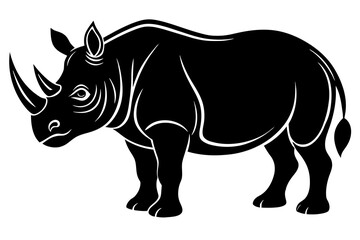 rhino silhouette vector illustration