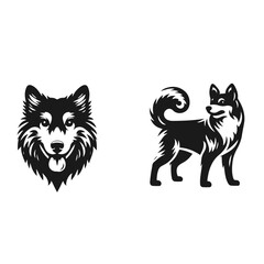 Retro Dog Silhouettes, Vintage Dog Illustration, Blac, k and White Vintage Dog Art, Classic Dog Vector Illustration, Retro Styled dog Silhouette Collection