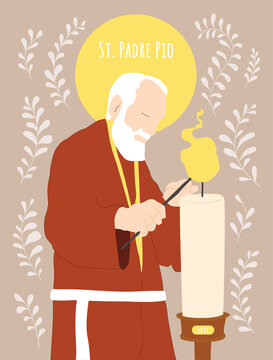 Divine Serenity: St. Padre Pio Minimalist Portrait