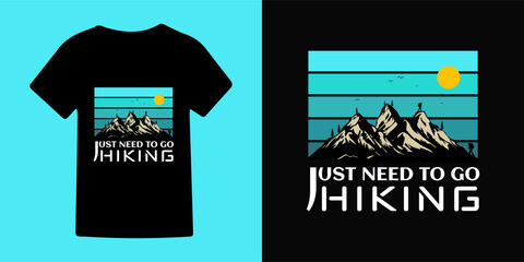 Mountain hiking adventure graphics t-shirt design vector illustration