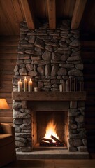 Rustic Hearth: Warmth and Tradition in a Cabin Fireplace