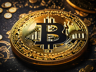 Fototapeta na wymiar Cryptocurrency coins. bitcoin, btc
