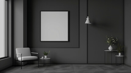 A mockup Image of a Photo Frame in a modern stylized Room