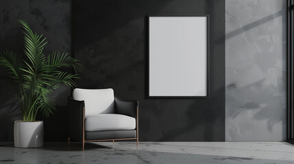 A mockup Image of a Photo Frame in a modern stylized Room