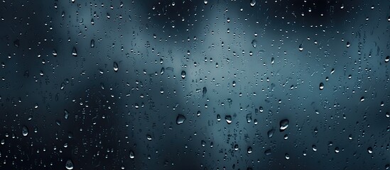 A detailed view of a window covered in raindrops after a rainy day, creating a serene atmosphere - Powered by Adobe