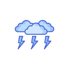 Thunder strom Icon , weather  icon isolated on white background, suitable for websites, blogs, logos, graphic design, social media, UI, mobile apps, vector illustration